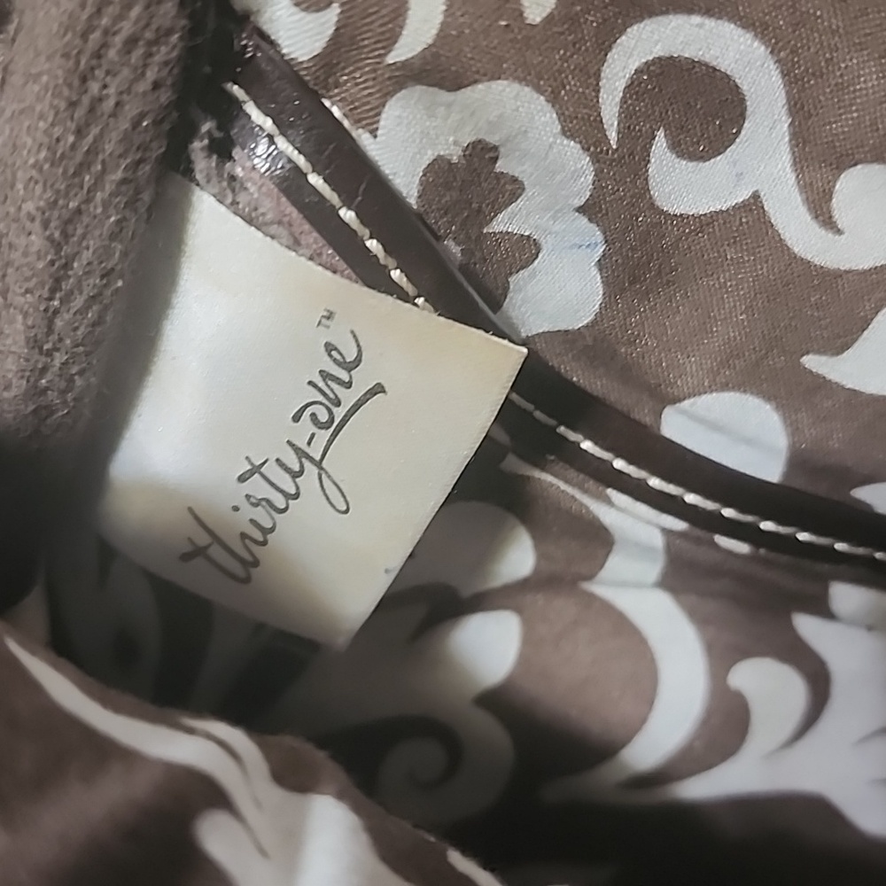 THIRTY-ONE  DARK BROWN  LEATHER EXTERIOR SHOULDER BAG 👜  PURSE. - Picture 8 of 9